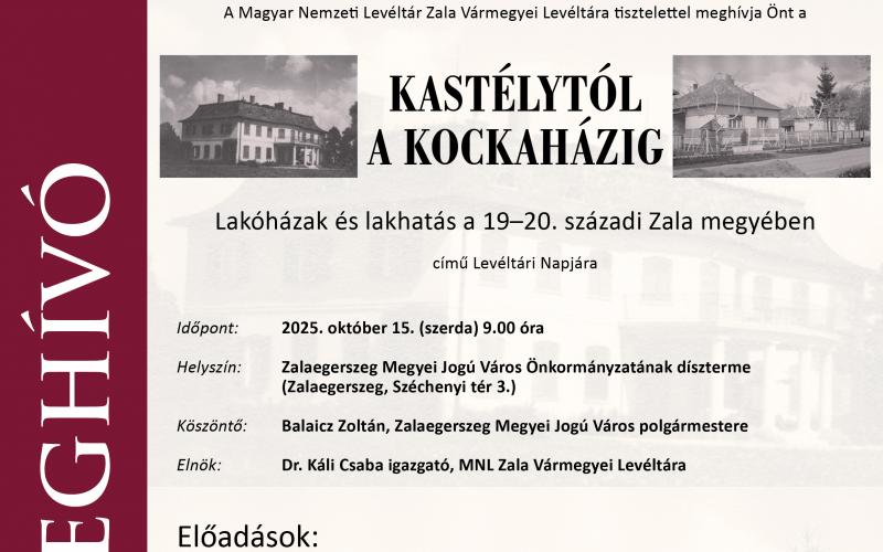 Kép: Lev�lt�ri konferencia: lak�h�zak �s lakhat�s a 19-20. sz�zadi Zala megy�ben